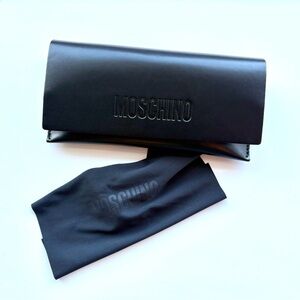 Moschino Leather Magnetic Eyewear Case Black